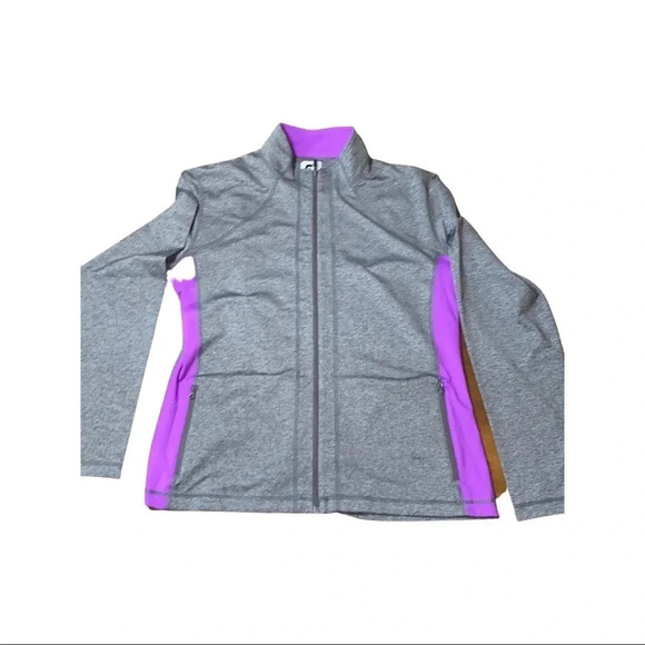 Footjoy Long Sleeve Purple Gray Track Jacket for Golf Size Large - Picture 1 of 7